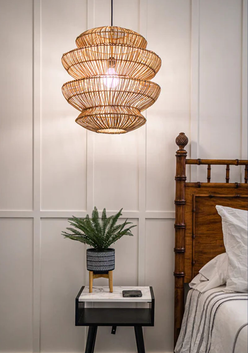 PDVX - Lustre en rotin de bois