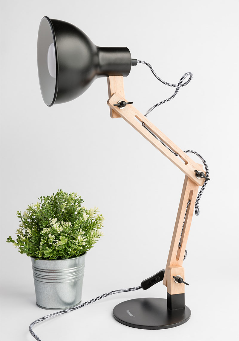 TVJ - Lampe de bureau noir et doré